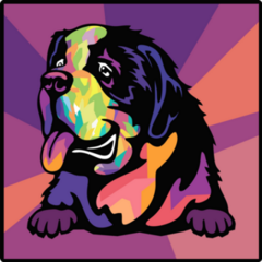 St Bernard Pop Art Sticker