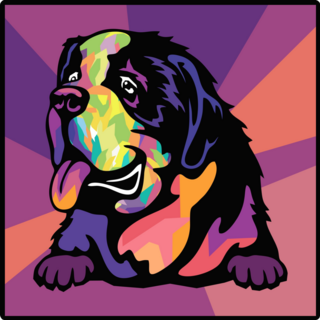 St Bernard Pop Art Sticker