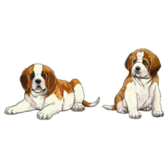 St. Bernard Puppies Sticker