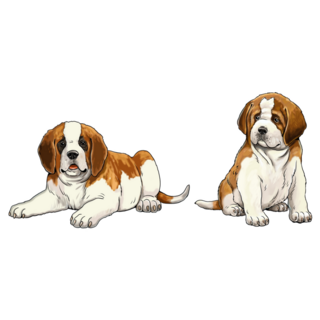 St. Bernard Puppies Sticker