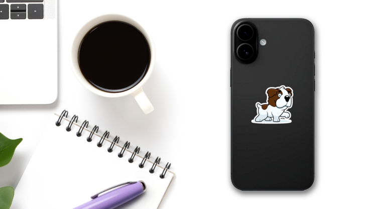St Bernard Shake Sticker on a Phone (New) example