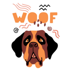 St. Bernard Woof Sticker