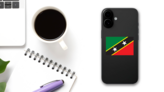 St Kitts and Nevis Flag Sticker on a Phone (New) example
