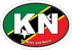 St. Kitts And Nevis Kn Flag Oval Sticker