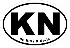 St. Kitts And Nevis Kn Oval Sticker