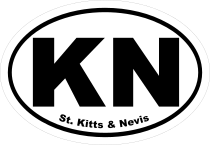St. Kitts And Nevis Kn Oval Sticker