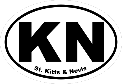St. Kitts And Nevis Kn Oval Sticker