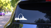 St. Louis Gateway Arch Sticker on a Rear Car Window (New) example