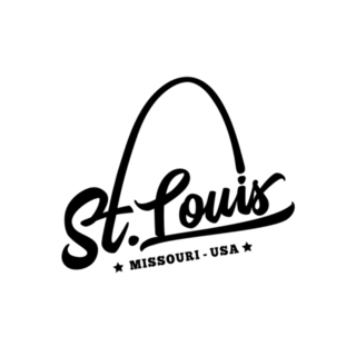 St. Louis. Lettering With Arch Sticker