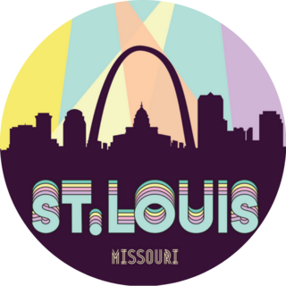 St. Louis Missouri Party Lights Sticker