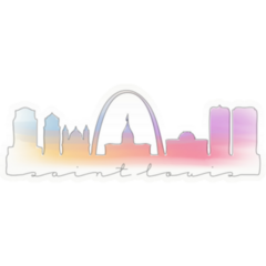 St. Louis, Missouri Skyline Watercolor Sticker