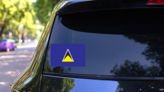 St Lucia Flag Sticker on a Rear Car Window (New) example