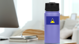 St Lucia Flag Sticker on a Water Bottle (New) example