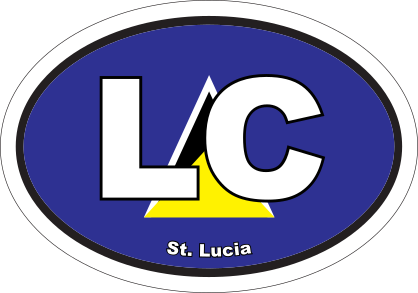 St. Lucia Lc Flag Oval Sticker