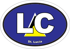 St. Lucia Lc Flag Oval Sticker