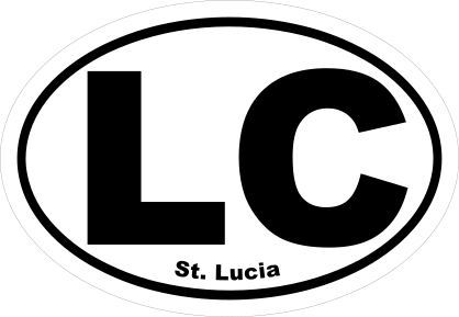 St. Lucia Lc Oval Sticker