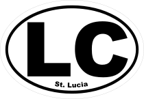 St. Lucia Lc Oval Sticker