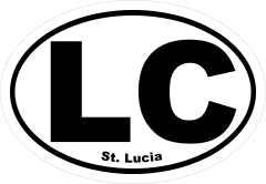 St. Lucia Lc Oval Sticker