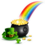 St. Patricks Day Gold And Rainbow Sticker