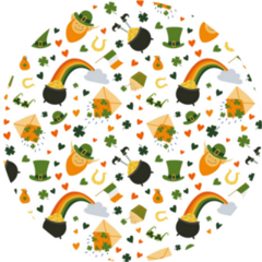 St. Patricks Day Seamless Pattern Circle Sticker