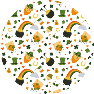 St. Patricks Day Seamless Pattern Circle Sticker