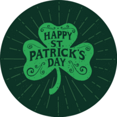 St. Patricks Day Shamrock Retro Style Sticker
