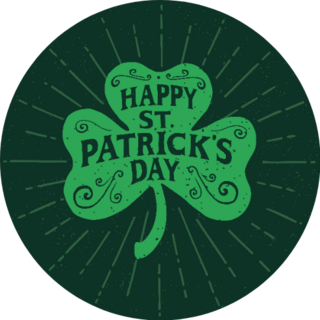St. Patricks Day Shamrock Retro Style Sticker