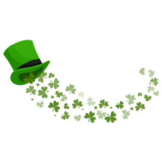 St. Patricks Green Hat With Four-leaves Clovers Sticker
