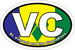 St. Vincent And The Grenadines Vc Flag Oval Sticker