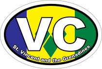 St. Vincent And The Grenadines Vc Flag Oval Sticker