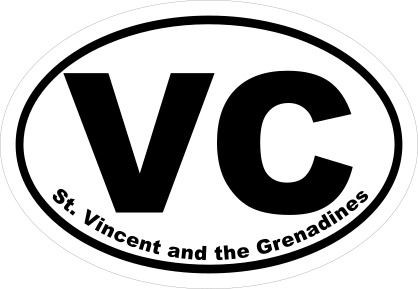 St. Vincent And The Grenadines Vc Oval Sticker