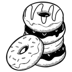 Stack Of Doughnuts Sketch Sticker 