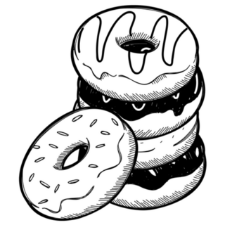 Stack Of Doughnuts Sketch Sticker 
