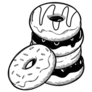 Stack Of Doughnuts Sketch Sticker 