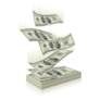 Stack of Flying Bills Sticker