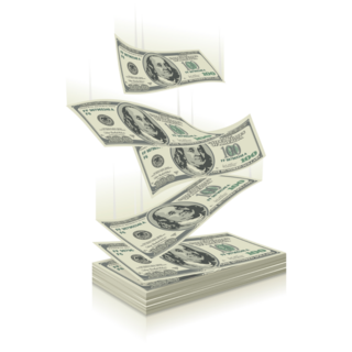 Stack of Flying Bills Sticker