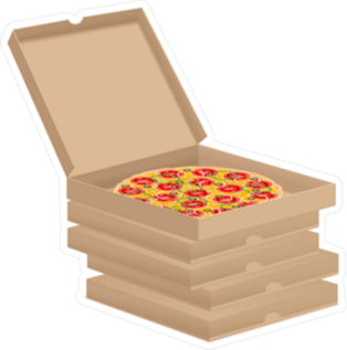 Stack of Pizzas In Boxes Sticker