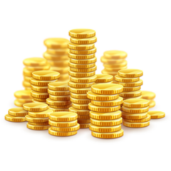 Stacks and Stacks of Gold Coins Sticker