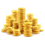 Stacks and Stacks of Gold Coins Sticker