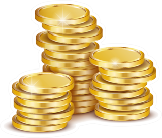 Stacks of Gold Coins Sticker