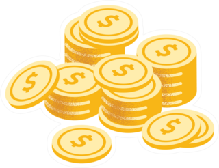 Stacks of Gold Currency Sticker