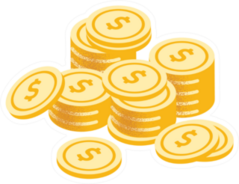 Stacks of Gold Currency Sticker