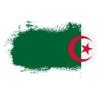 Stain Brush Stroke Flag Of Algeria Sticker