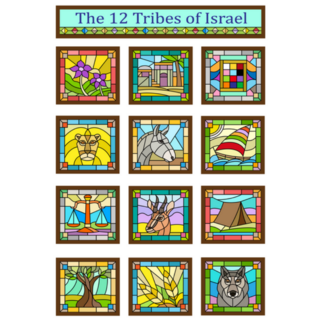 Stained Glass Design Of The 12 Tribes Of Israel Sticker