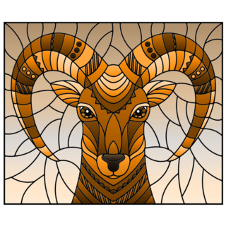 Stained Glass Ram Sticker