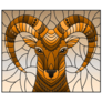 Stained Glass Ram Sticker