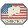 Stamp Connecticut,United States Map Sticker