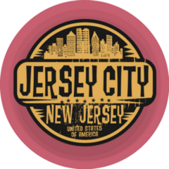 Stamp Jersey City, New Jersey Sticker