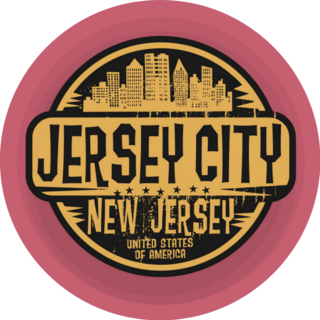 Stamp Jersey City, New Jersey Sticker
