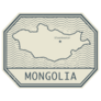 Stamp Map Of Mongolia Sticker